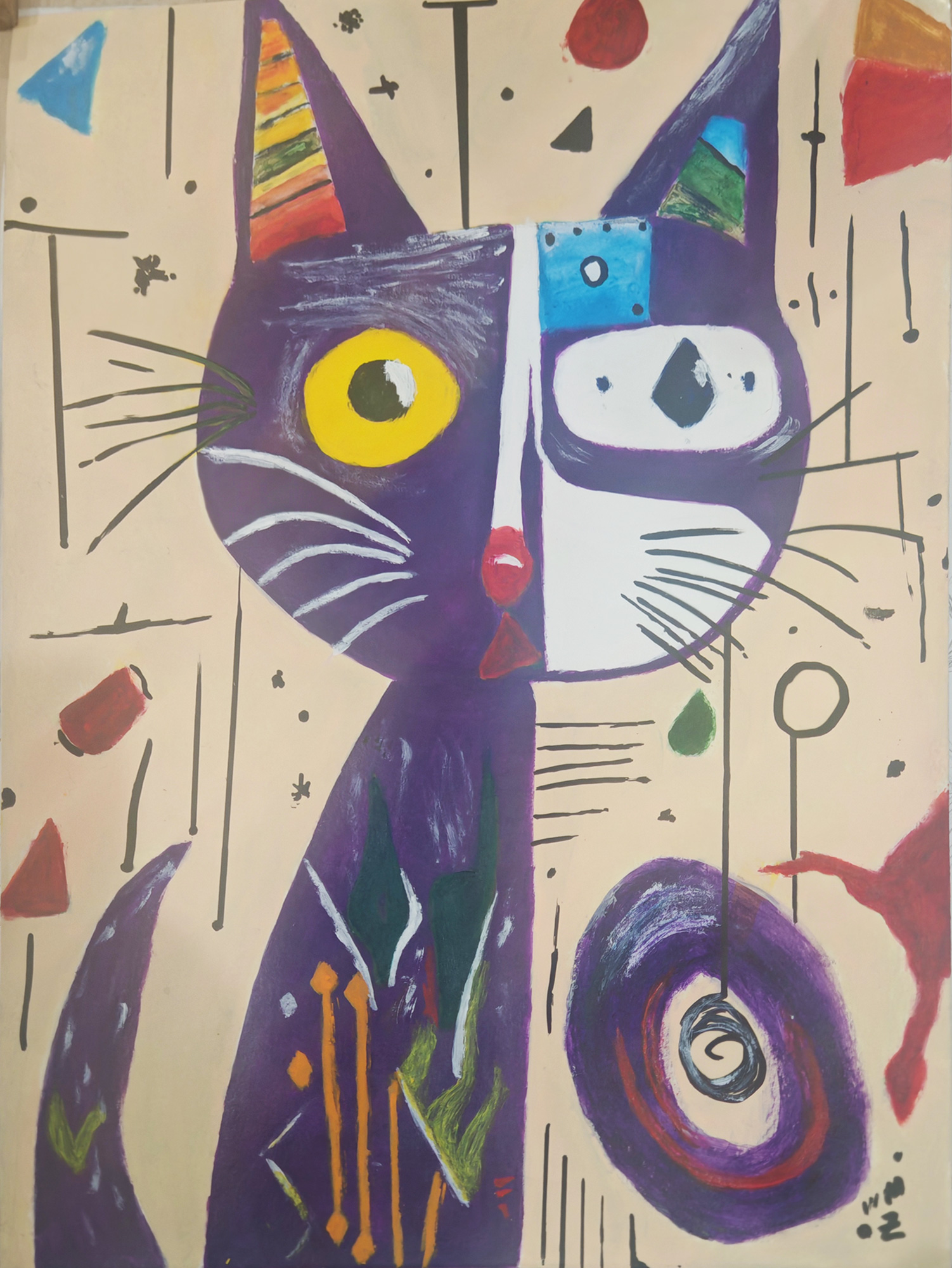 totemisme mental, Les Maitres Chats, titre : chat de Miró N°4